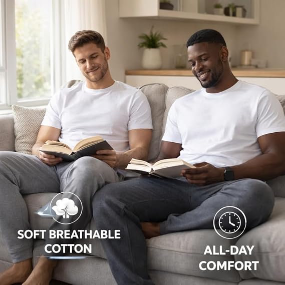 SOCKS'NBULK Men's Cotton Crew Neck Regular T-Shirts Bulk