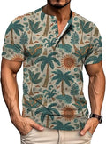 Men's Summer Henley T-Shirts Short Sleeve Casual Gym Tee
