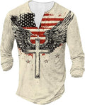 MARSVOVO Jesus Faith Henley Shirts for Men Long Sleeve