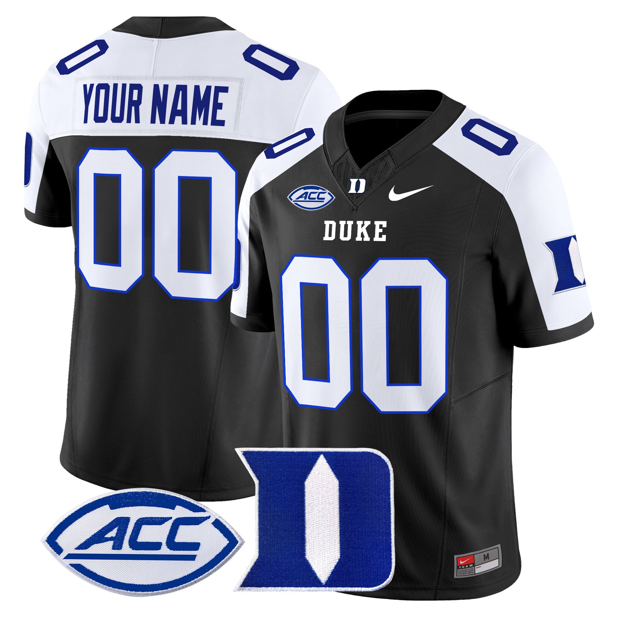 Duke Blue Devils 2025 Vapor Limited Custom Jersey - All Stitched - Men, Black Alternate