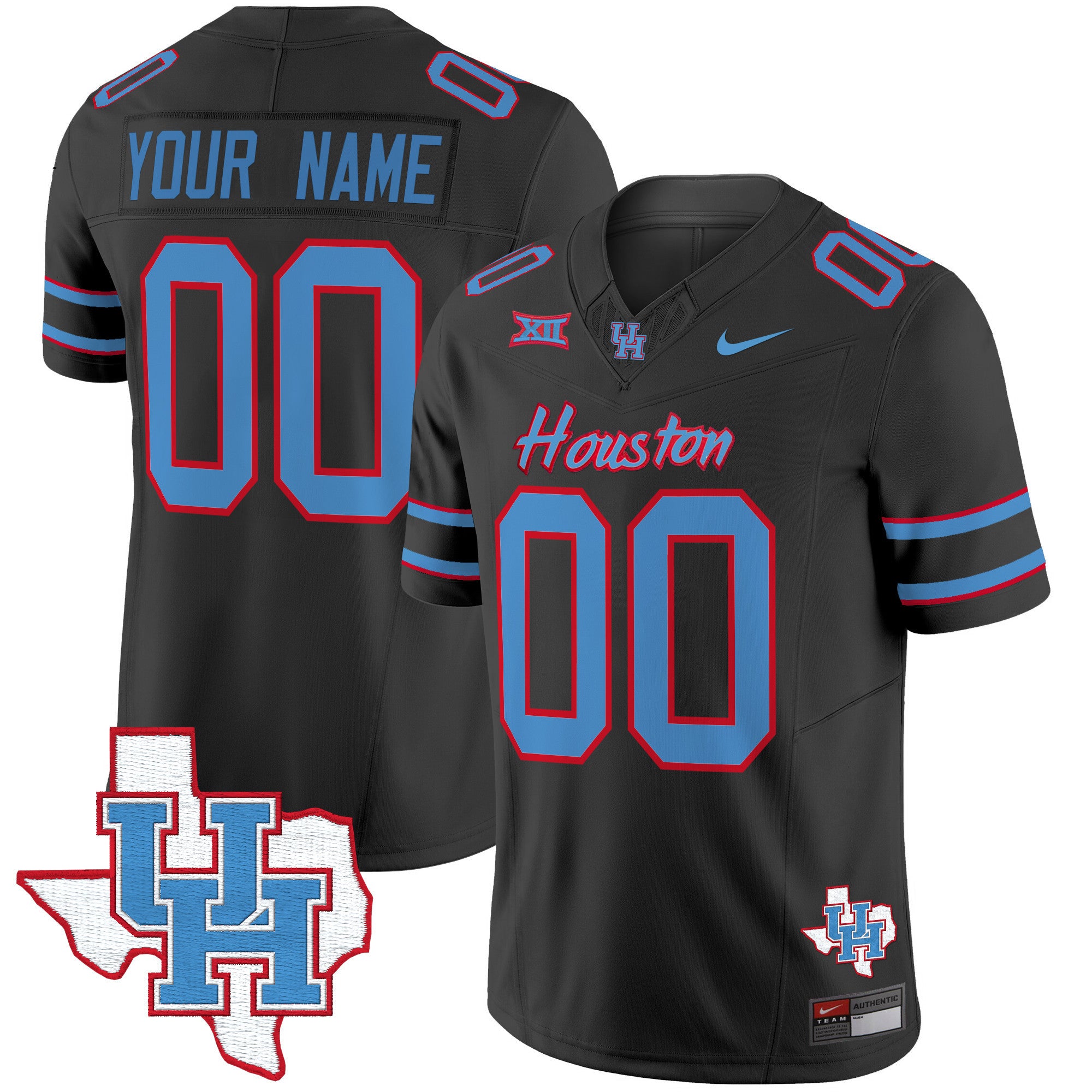 Houston Cougars 2024 Oilers Inspired Vapor Limited Custom Jersey - All Stitched - Men, Black