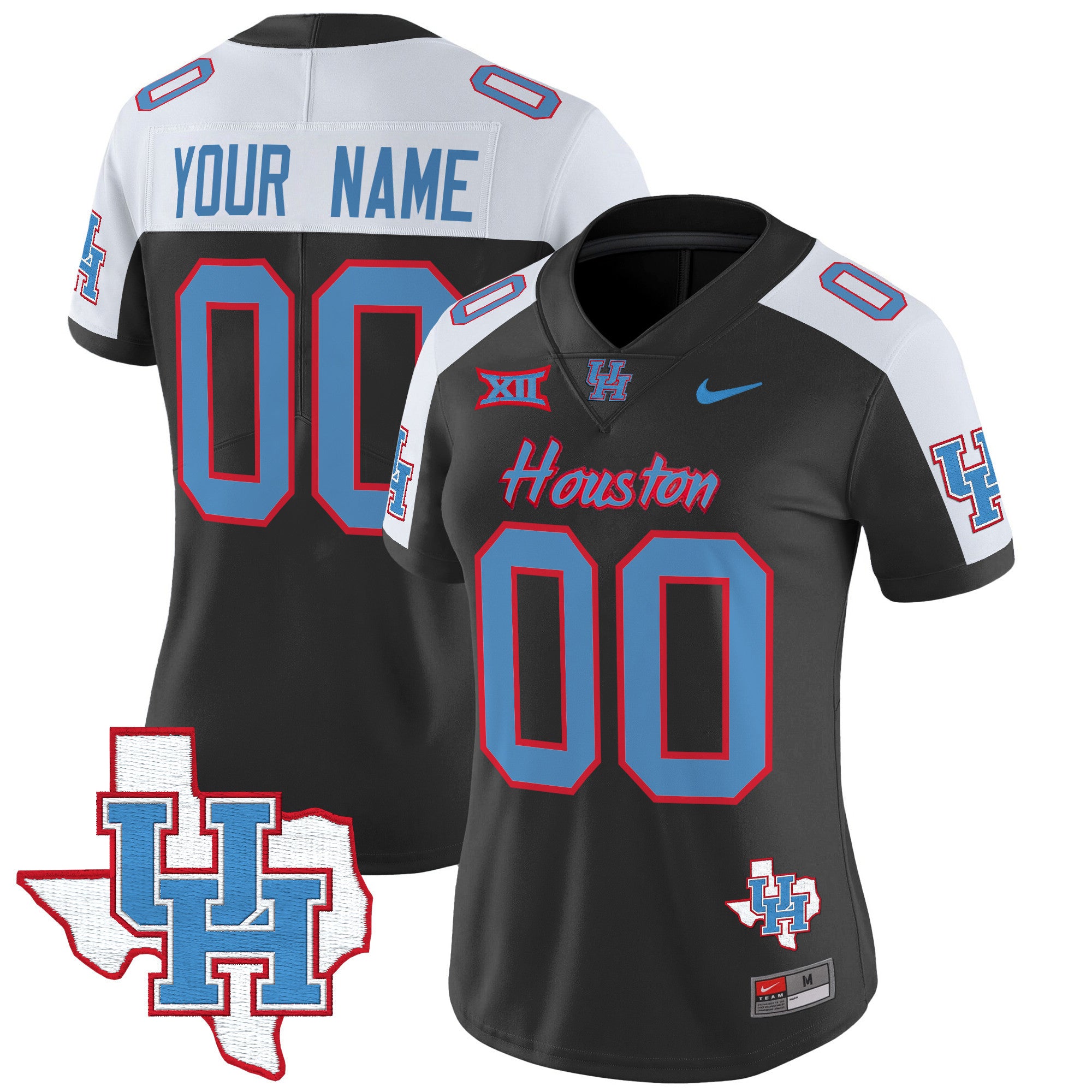 Houston Cougars 2024 Oilers Inspired Vapor Limited Custom Jersey - All Stitched - Women, Black Alternate