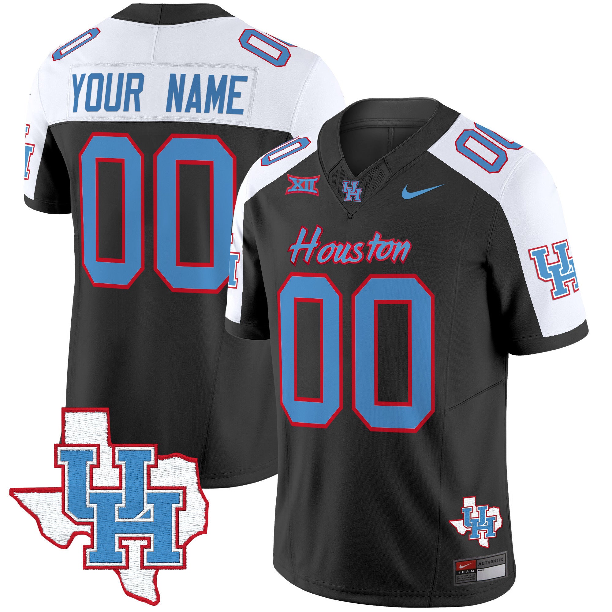 Houston Cougars 2024 Oilers Inspired Vapor Limited Custom Jersey - All Stitched - Men, Black Alternate