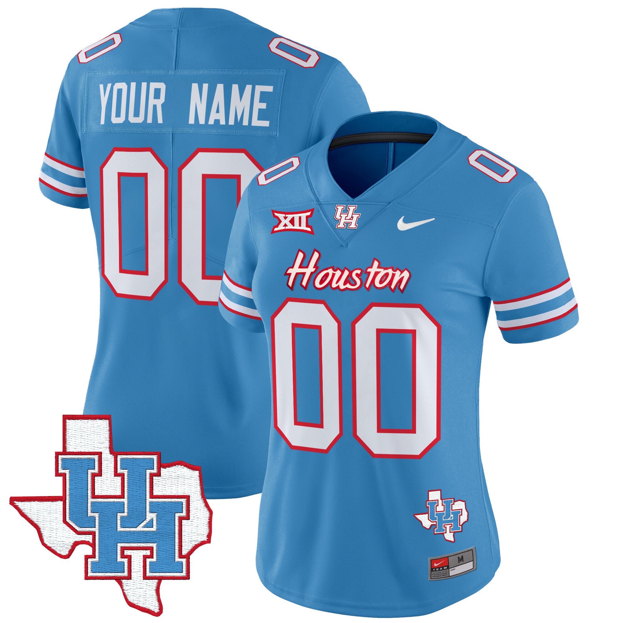 Houston Cougars 2024 Oilers Inspired Vapor Limited Custom Jersey - All Stitched - Women, Blue