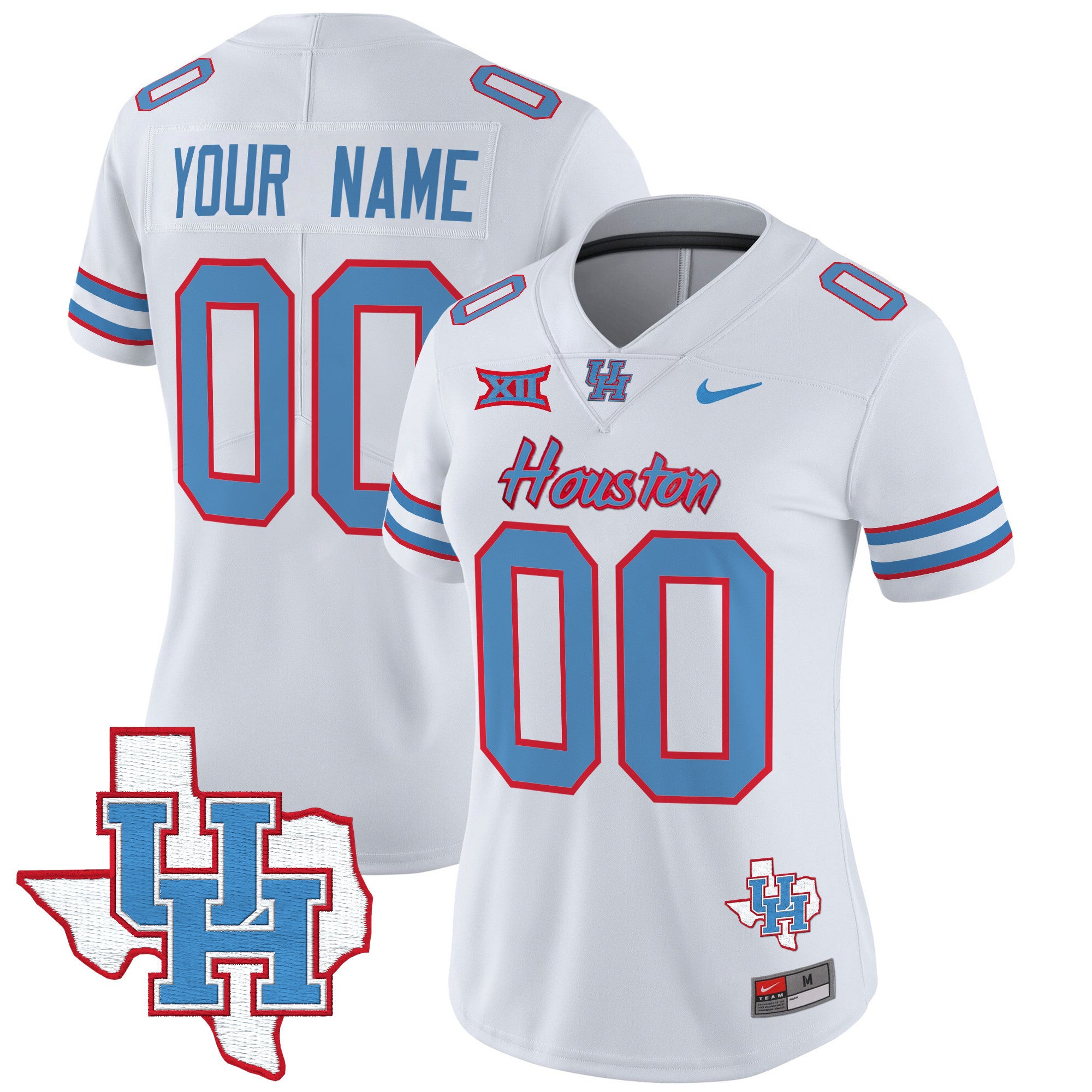 Houston Cougars 2024 Oilers Inspired Vapor Limited Custom Jersey - All Stitched - Women, White