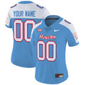 Houston Cougars 2024 Oilers Inspired Vapor Limited Custom Jersey V3 - All Stitched - Women, Blue Alternate