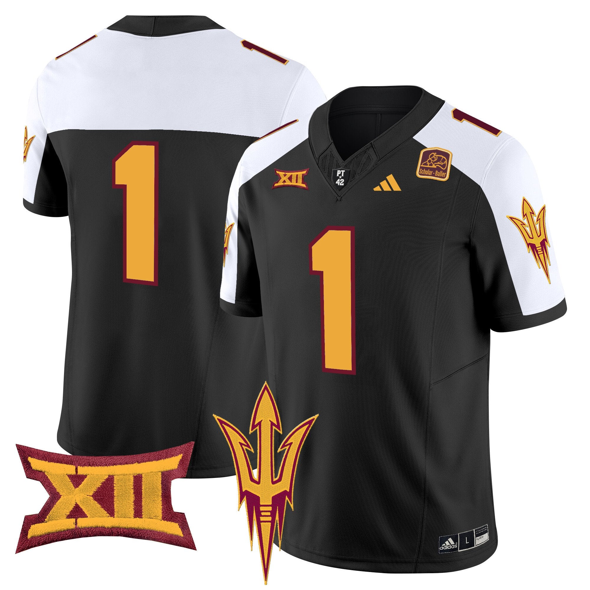 Men's Arizona State Sun Devils 2024 Vapor Limited Jersey - All Stitched - Black Alternate, #1 Team