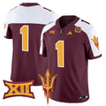 Men's Arizona State Sun Devils 2024 Vapor Limited Jersey - All Stitched - Maroon Alternate, #1 Team