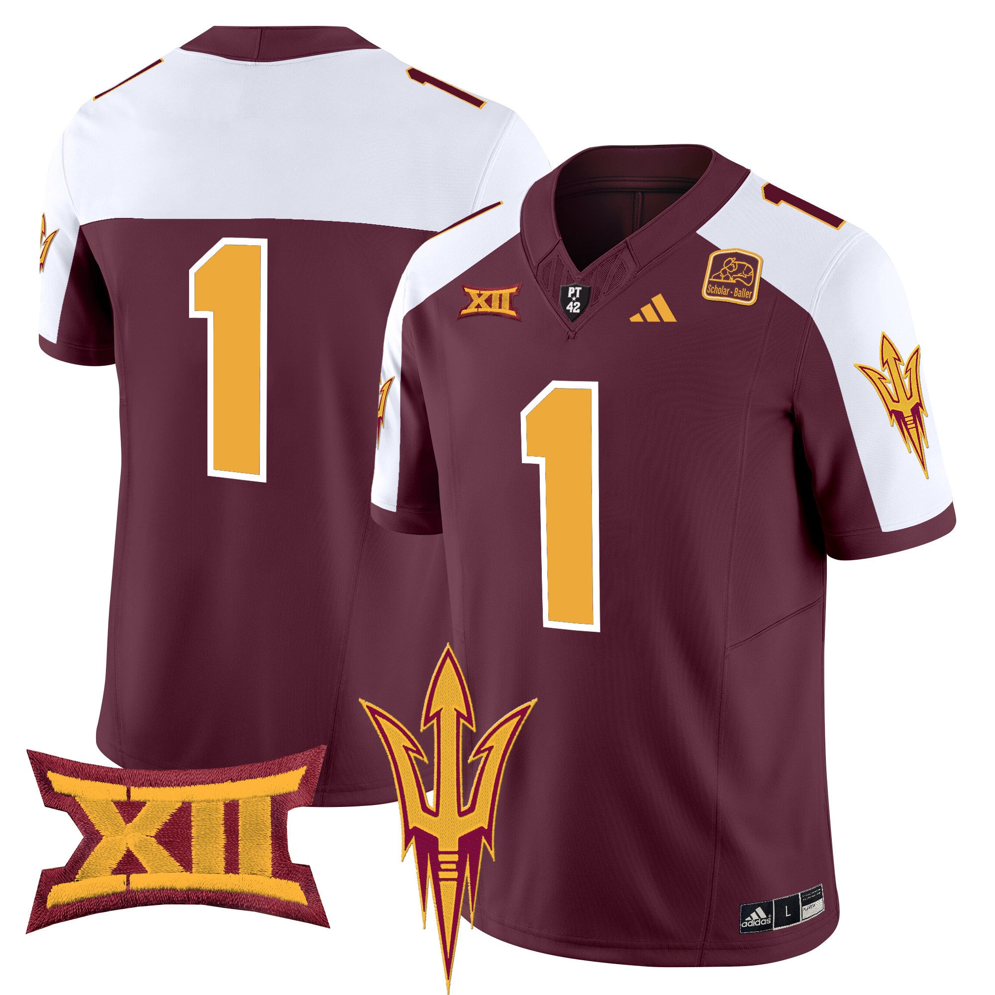 Men's Arizona State Sun Devils 2024 Vapor Limited Jersey - All Stitched - Maroon Alternate, #1 Team