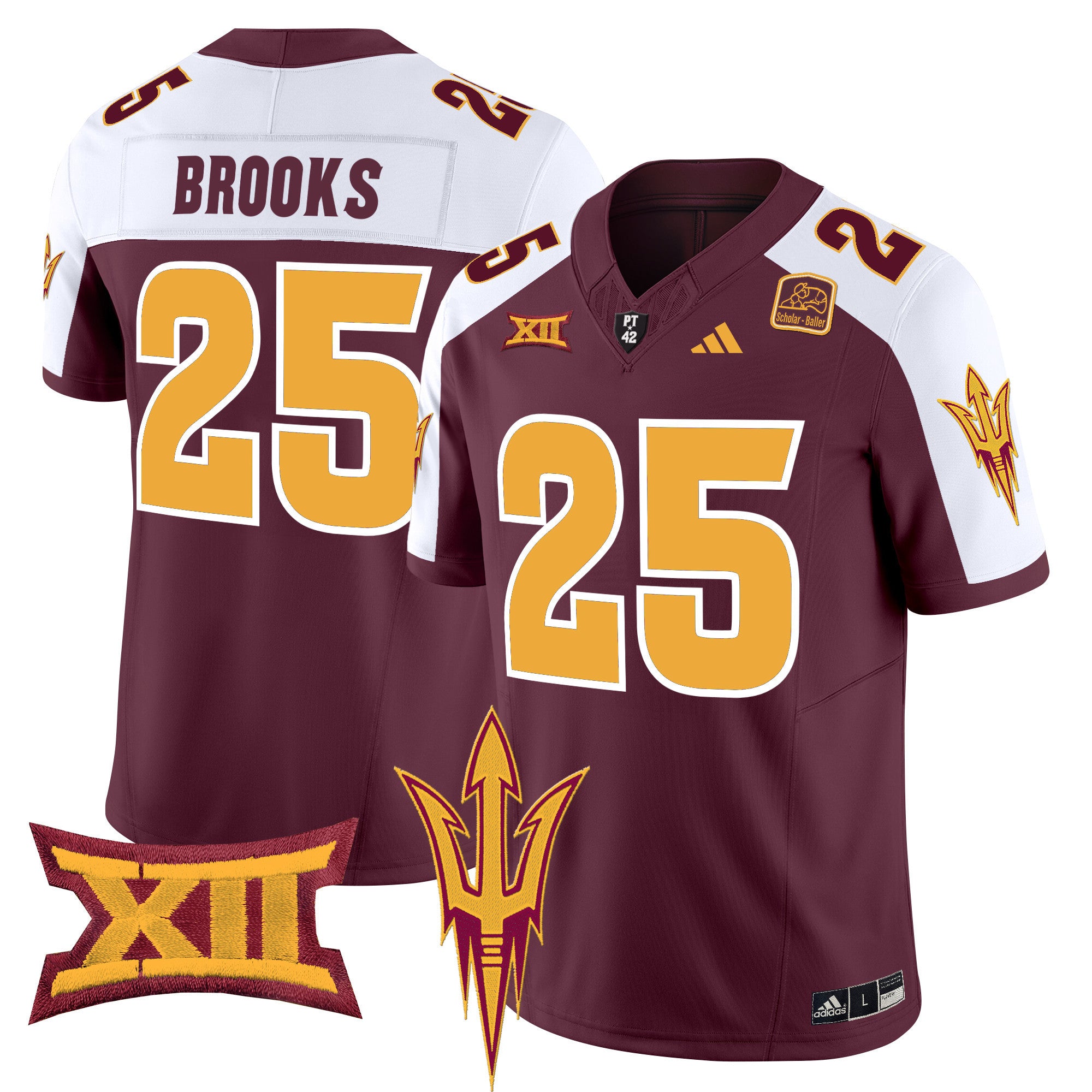 Men's Arizona State Sun Devils 2024 Vapor Limited Jersey - All Stitched - Maroon Alternate, DeCarlos Brooks