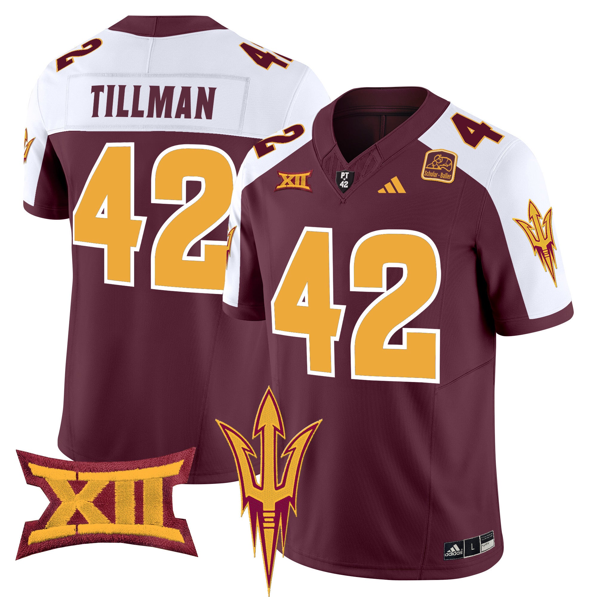 Men's Arizona State Sun Devils 2024 Vapor Limited Jersey - All Stitched - Maroon Alternate, Pat Tillman