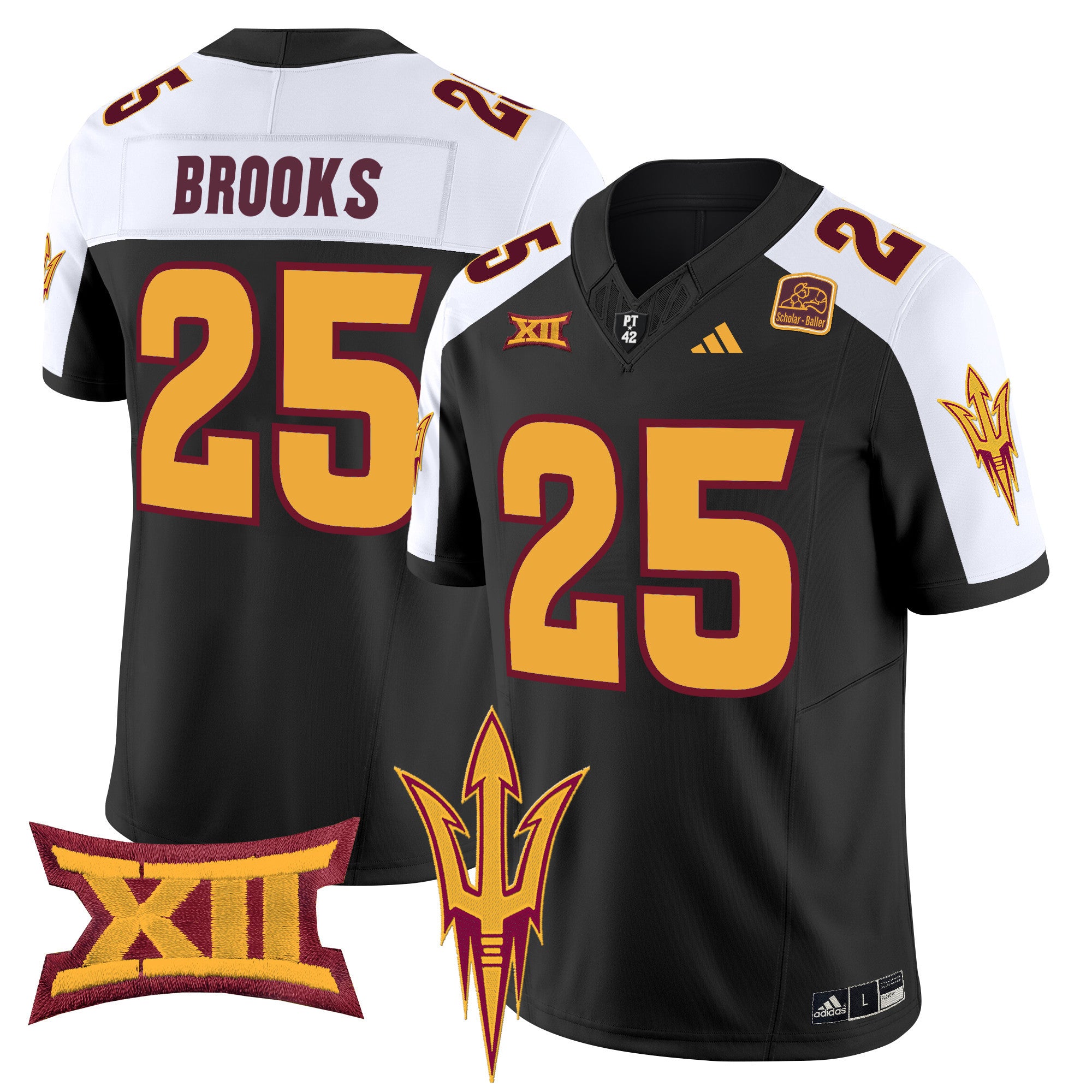 Men's Arizona State Sun Devils 2024 Vapor Limited Jersey - All Stitched - Black Alternate, DeCarlos Brooks