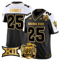 Men's Arizona State Sun Devils 2025 Peach Bowl Gold Vapor Limited Jersey V2 - All Stitched - Alternate, DeCarlos Brooks