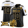Men's Arizona State Sun Devils 2025 Peach Bowl Gold Vapor Limited Jersey V2 - All Stitched - Alternate, Sam Leavitt