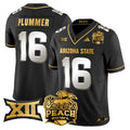 Men's Arizona State Sun Devils 2025 Peach Bowl Gold Vapor Limited Jersey V2 - All Stitched - Black Limited, Jake Plummer