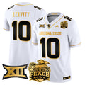 Men's Arizona State Sun Devils 2025 Peach Bowl Gold Vapor Limited Jersey V2 - All Stitched - White Gold, Sam Leavitt