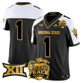Men's Arizona State Sun Devils 2025 Peach Bowl Gold Vapor Limited Jersey V2 - All Stitched - Alternate, #1 Team