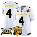 Men's Arizona State Sun Devils 2025 Peach Bowl Gold Vapor Limited Jersey V2 - All Stitched - White Gold, Cam Skattebo