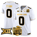 Men's Arizona State Sun Devils 2025 Peach Bowl Gold Vapor Limited Jersey V2 - All Stitched - White Gold, Jordyn Tyson