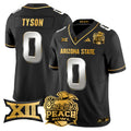 Men's Arizona State Sun Devils 2025 Peach Bowl Gold Vapor Limited Jersey V2 - All Stitched - Black Limited, Jordyn Tyson