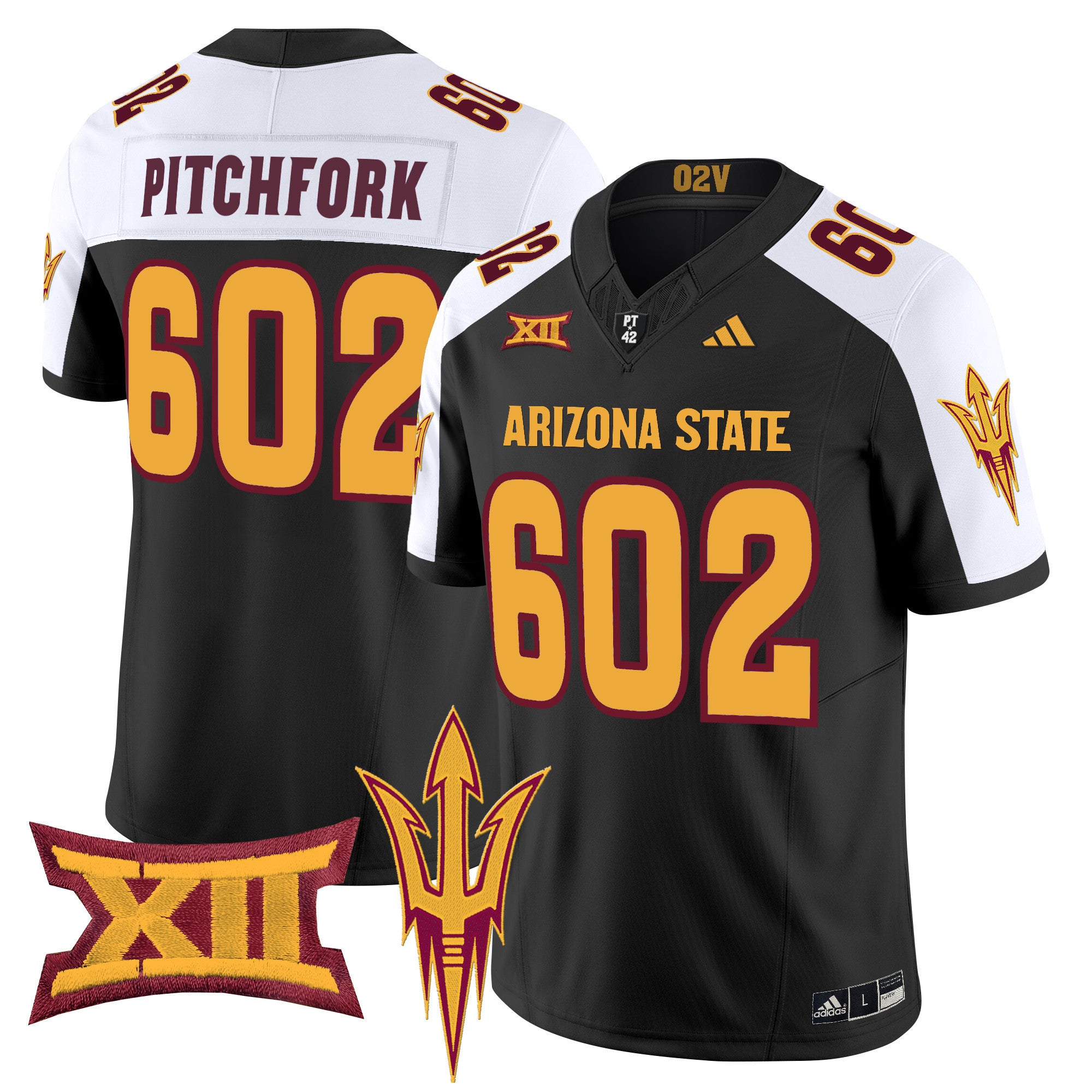 Men's Arizona State Sun Devils 2025 Vapor Limited Jersey - All Stitched - Black Alternate, Pitchfork 602