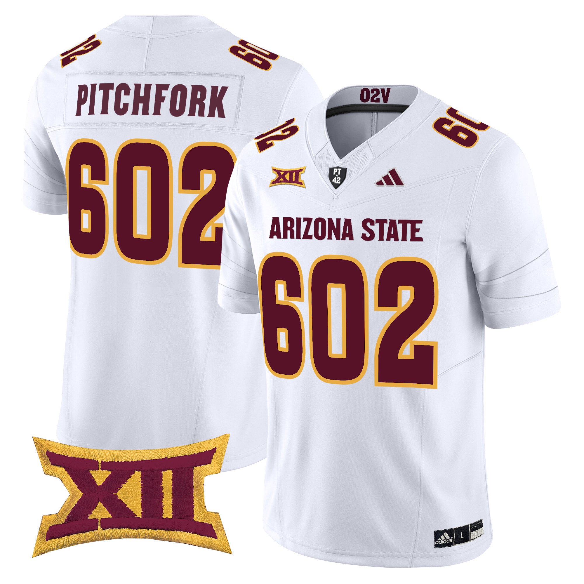 Men's Arizona State Sun Devils 2025 Vapor Limited Jersey - All Stitched - White, Pitchfork 602