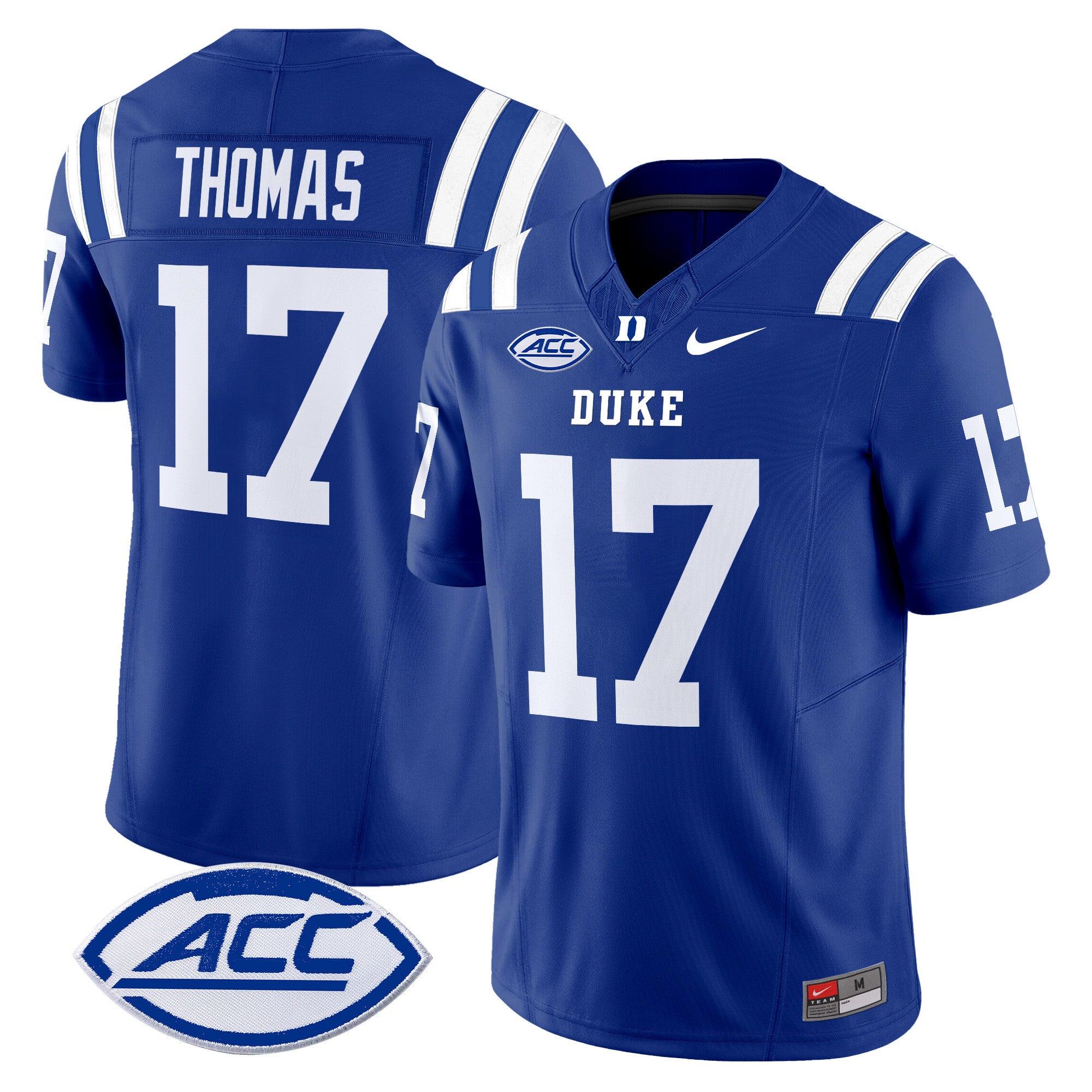 Men's Duke Blue Devils 2024 Vapor Limited Jersey - All Stitched - Royal, Star Thomas