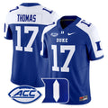 Men's Duke Blue Devils 2024 Vapor Limited Jersey - All Stitched - Royal Alternate, Star Thomas