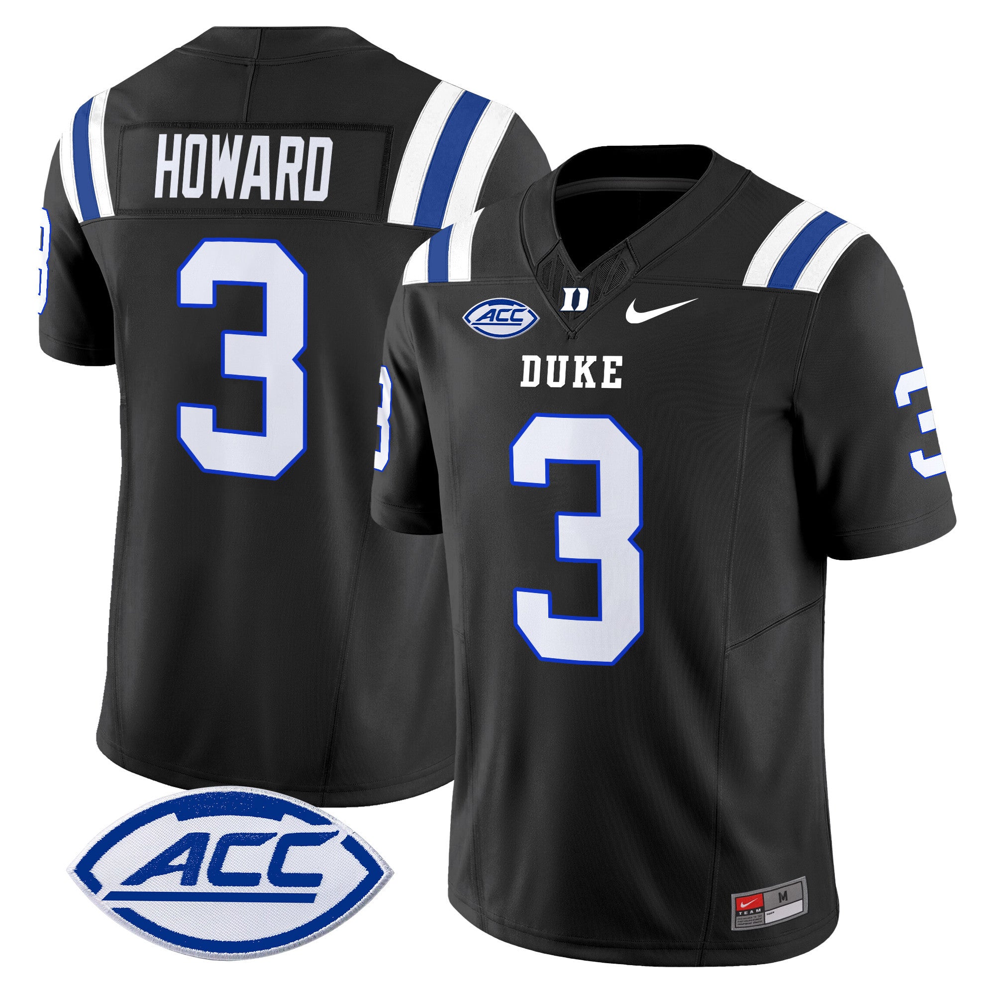 Men's Duke Blue Devils 2024 Vapor Limited Jersey - All Stitched - Black, Alex Howard