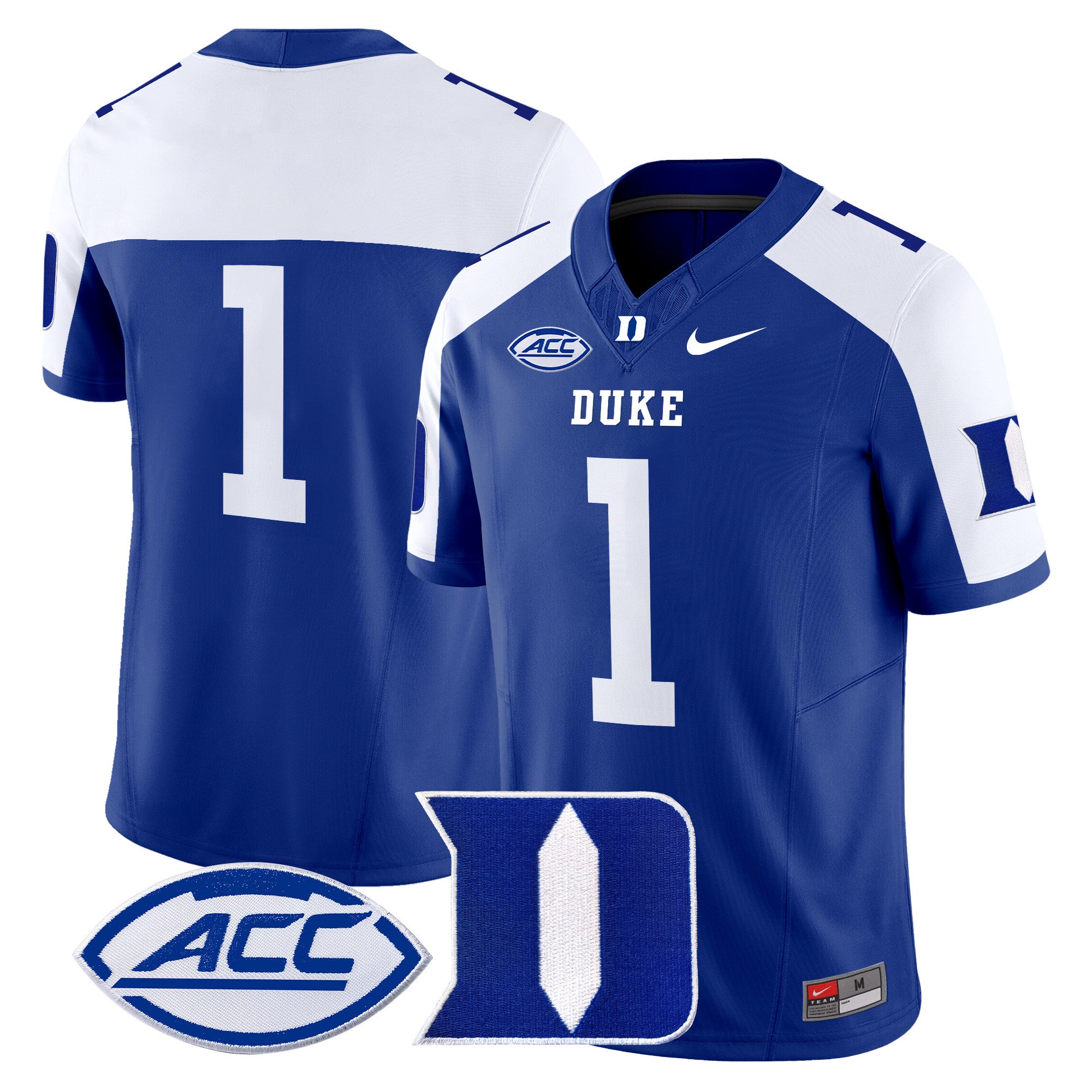 Men's Duke Blue Devils 2024 Vapor Limited Jersey - All Stitched - Royal Alternate, #1 Team