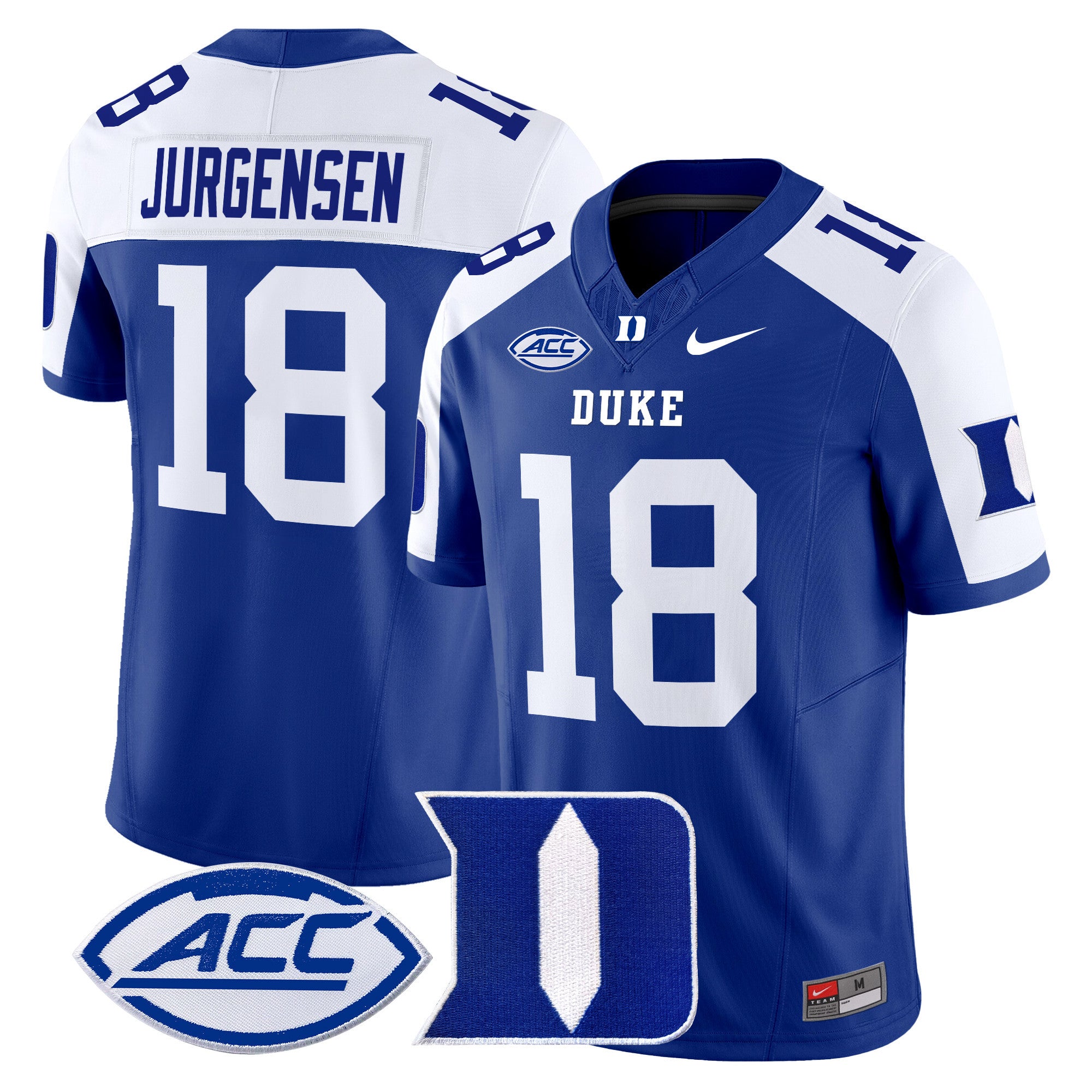 Men's Duke Blue Devils 2024 Vapor Limited Jersey - All Stitched - Royal Alternate, Sonny Jurgensen
