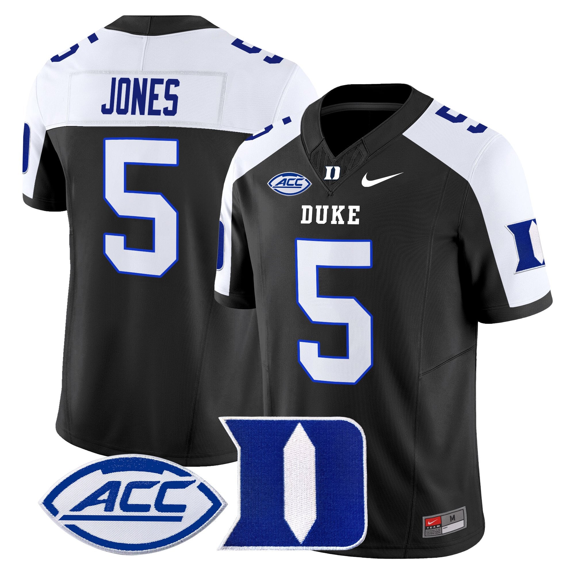 Men's Duke Blue Devils 2025 Vapor Limited Jersey - All Stitched - Black Alternate, Peyton Jones