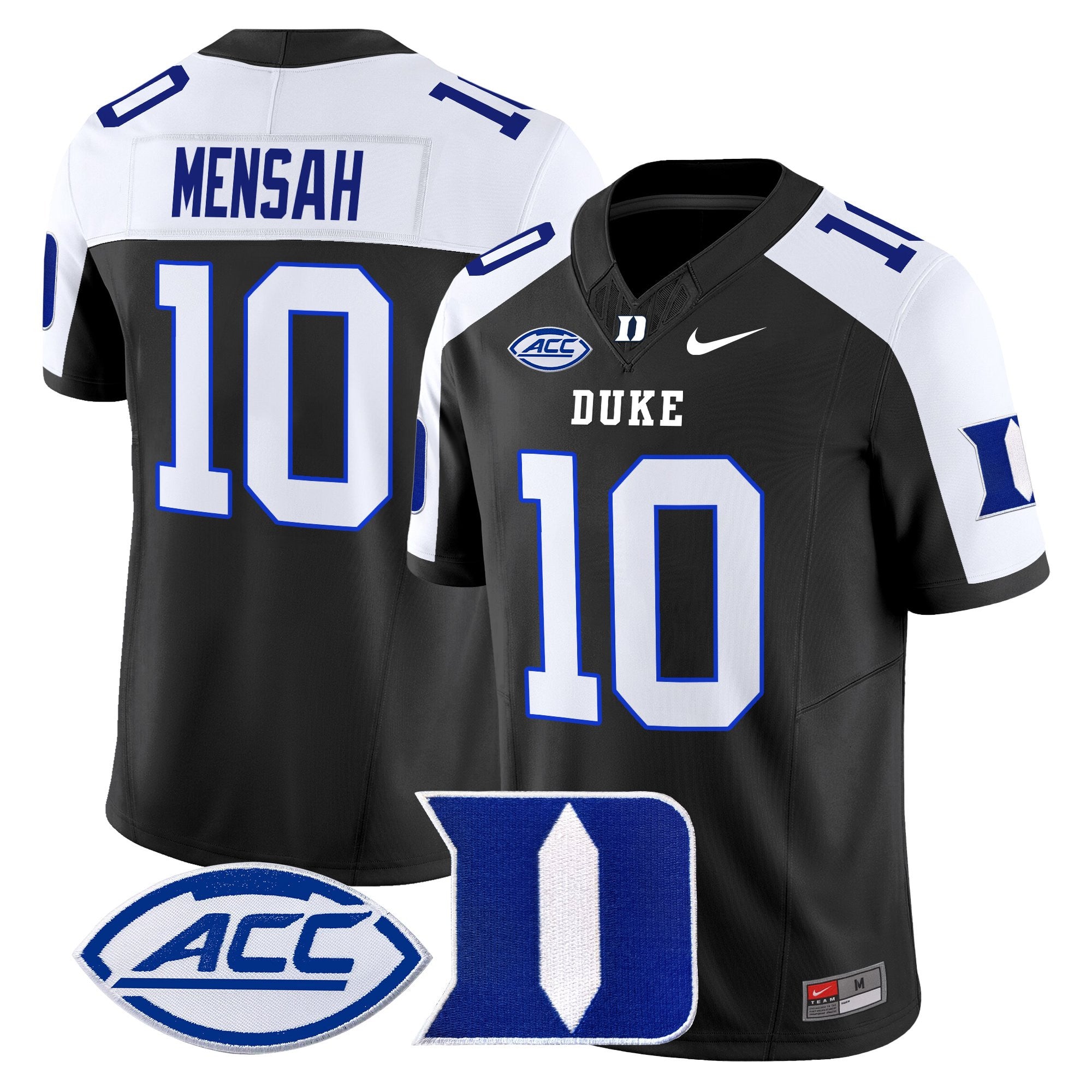 Men's Duke Blue Devils 2025 Vapor Limited Jersey - All Stitched - Black Alternate, Darian Mensah