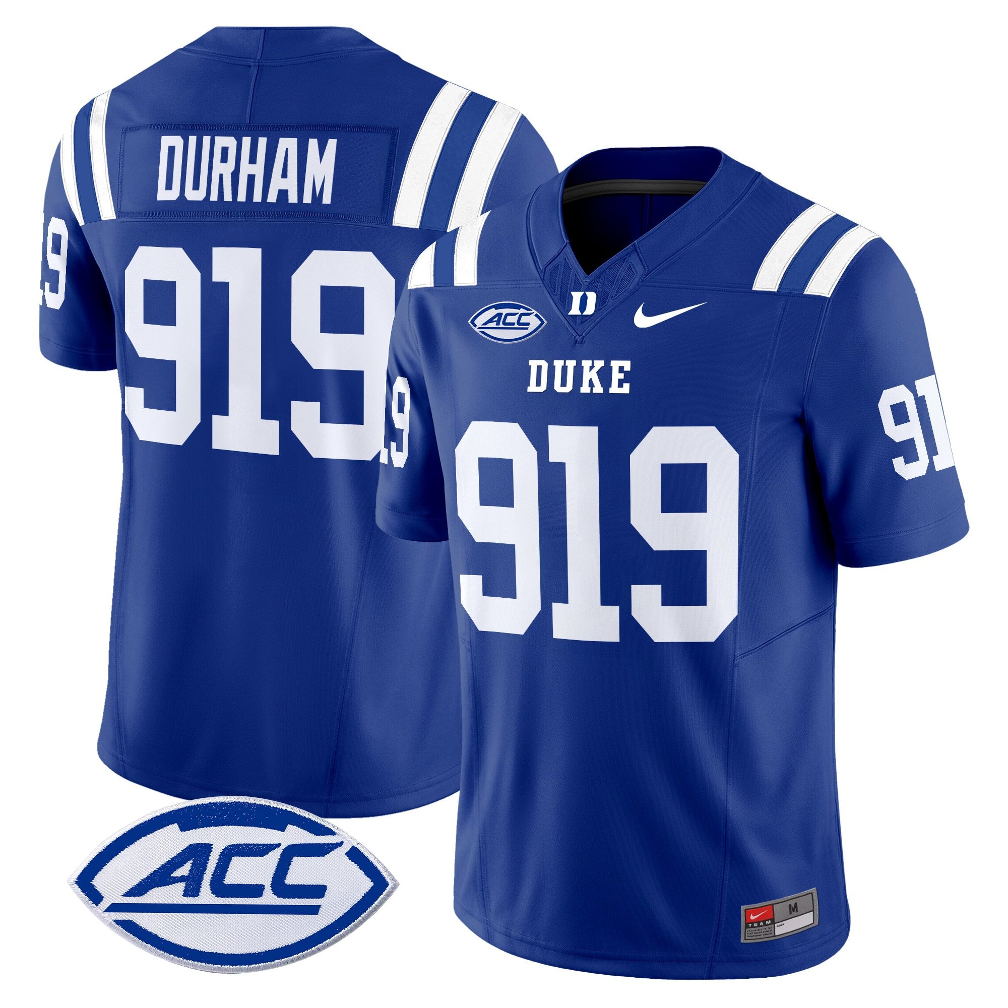 Men's Duke Blue Devils 2025 Vapor Limited Jersey - All Stitched - Royal, Durham 919