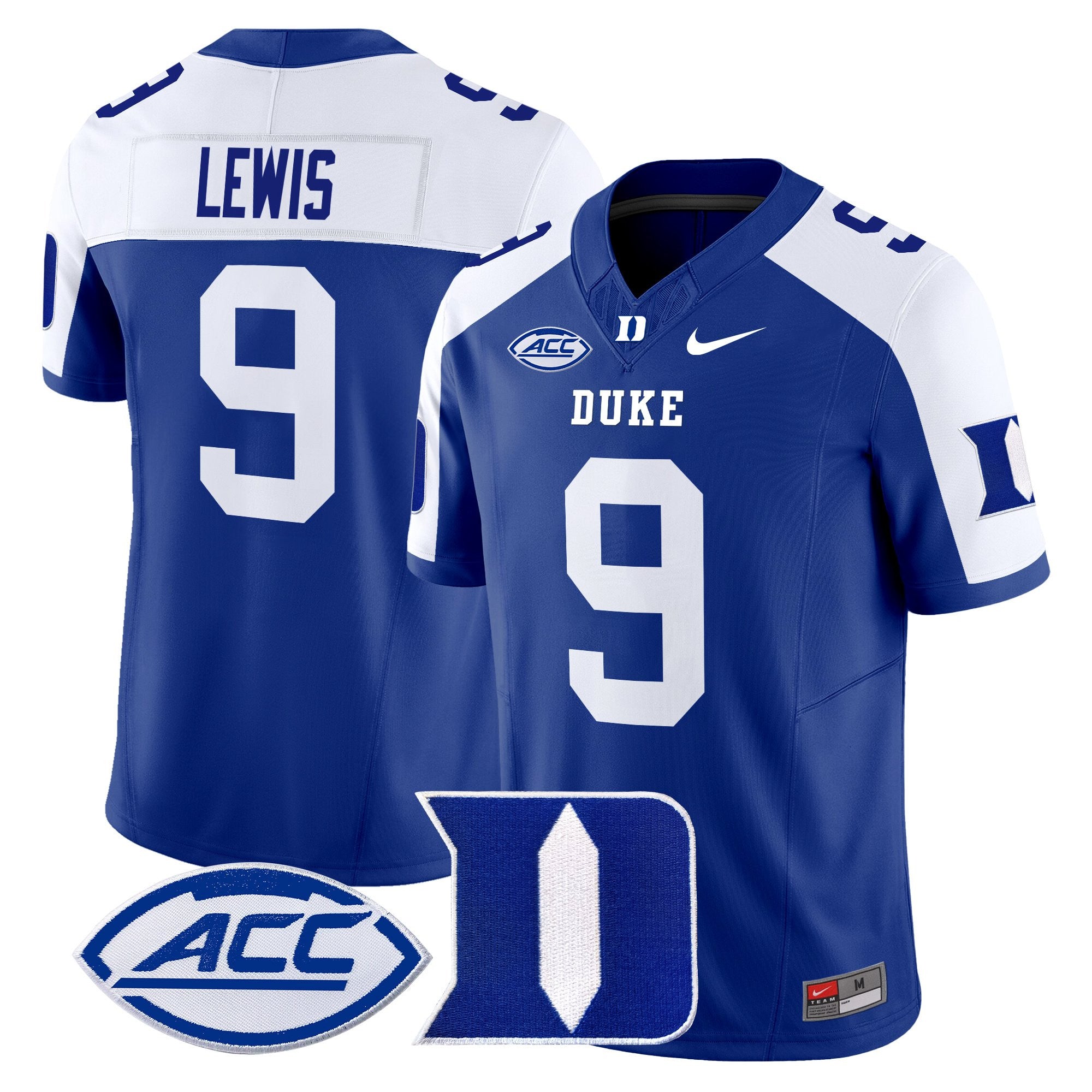 Men's Duke Blue Devils 2025 Vapor Limited Jersey - All Stitched - Royal Alternate, Thad Lewis