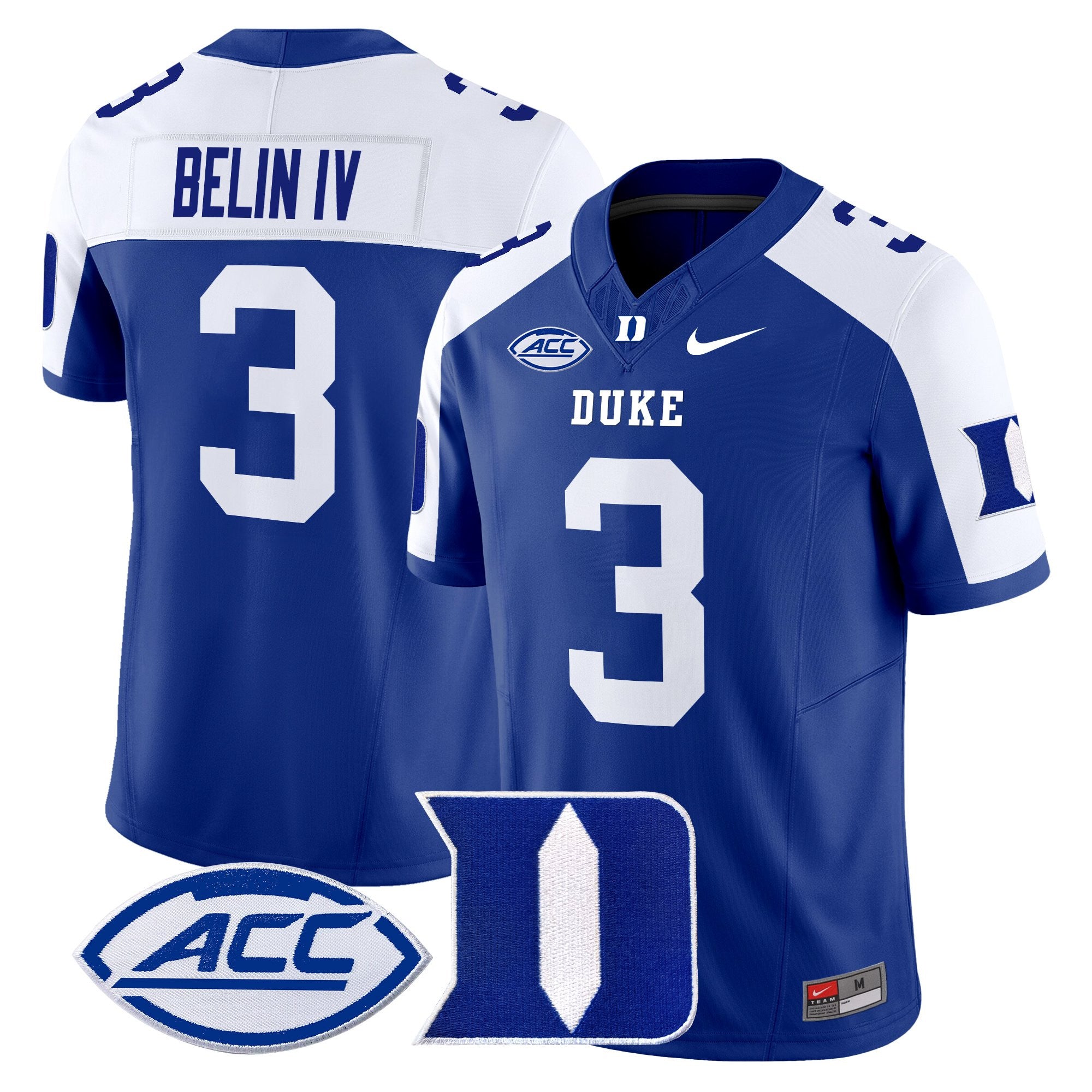 Men's Duke Blue Devils 2025 Vapor Limited Jersey - All Stitched - Royal Alternate, Henry Belin IV