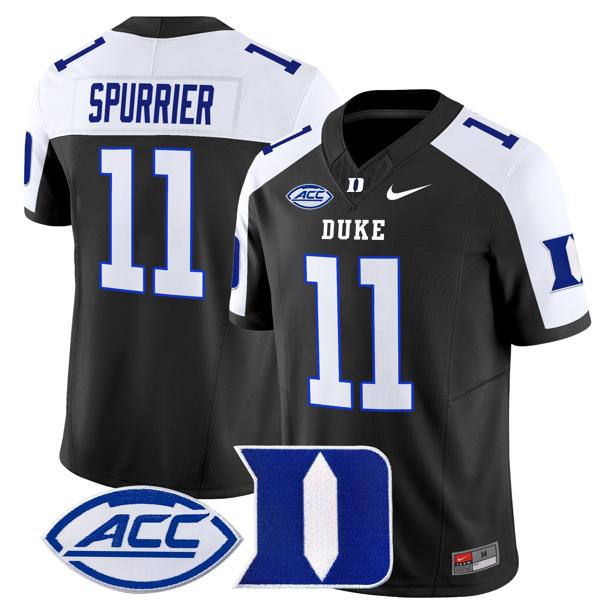 Men's Duke Blue Devils 2025 Vapor Limited Jersey - All Stitched - Black Alternate, Steve Spurrier