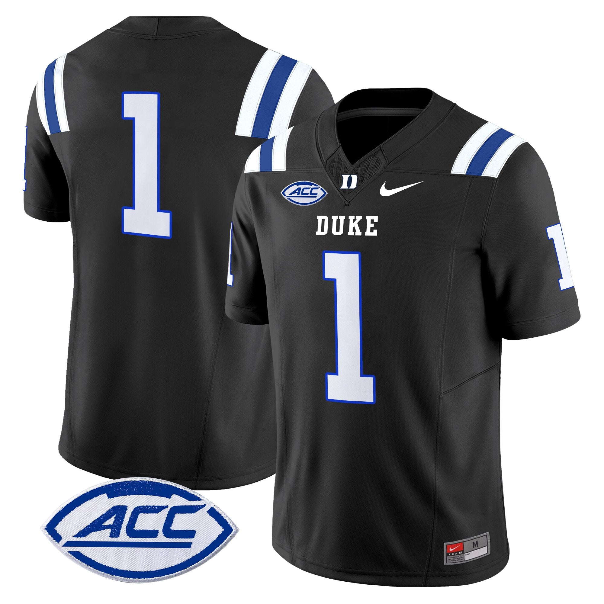 Men's Duke Blue Devils 2025 Vapor Limited Jersey - All Stitched - Black, #1 Team
