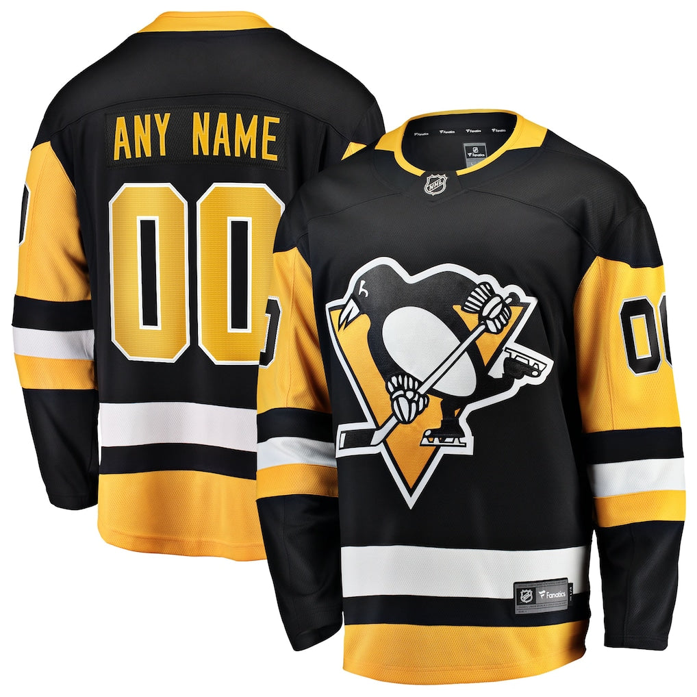 Pittsburgh Penguins Fanatics Home Breakaway Custom Jersey - Black