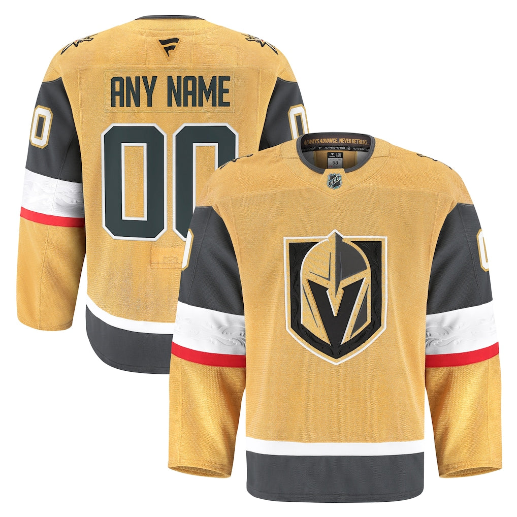Vegas Golden Knights Fanatics Home Pro Custom Jersey - Gold