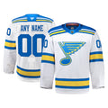 St. Louis Blues Fanatics Away Pro Custom Jersey - White
