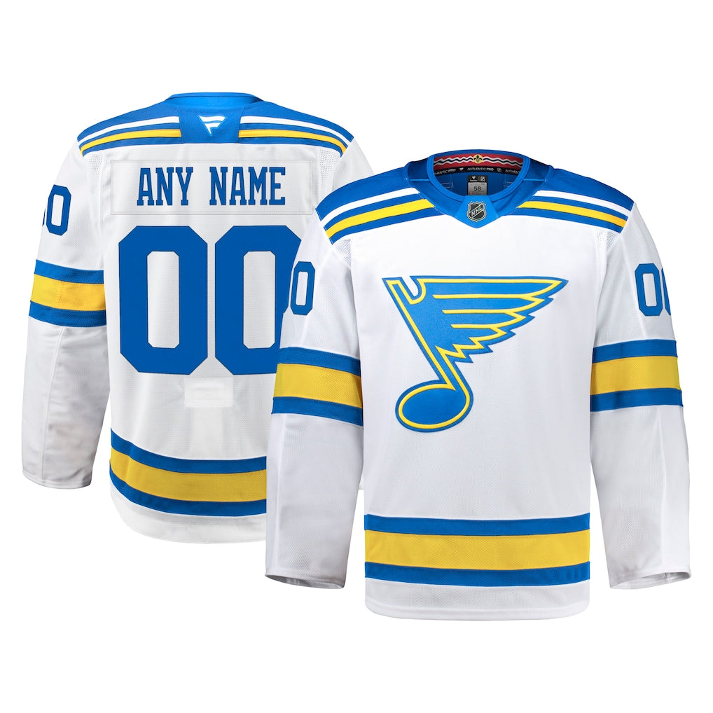 St. Louis Blues Fanatics Away Pro Custom Jersey - White
