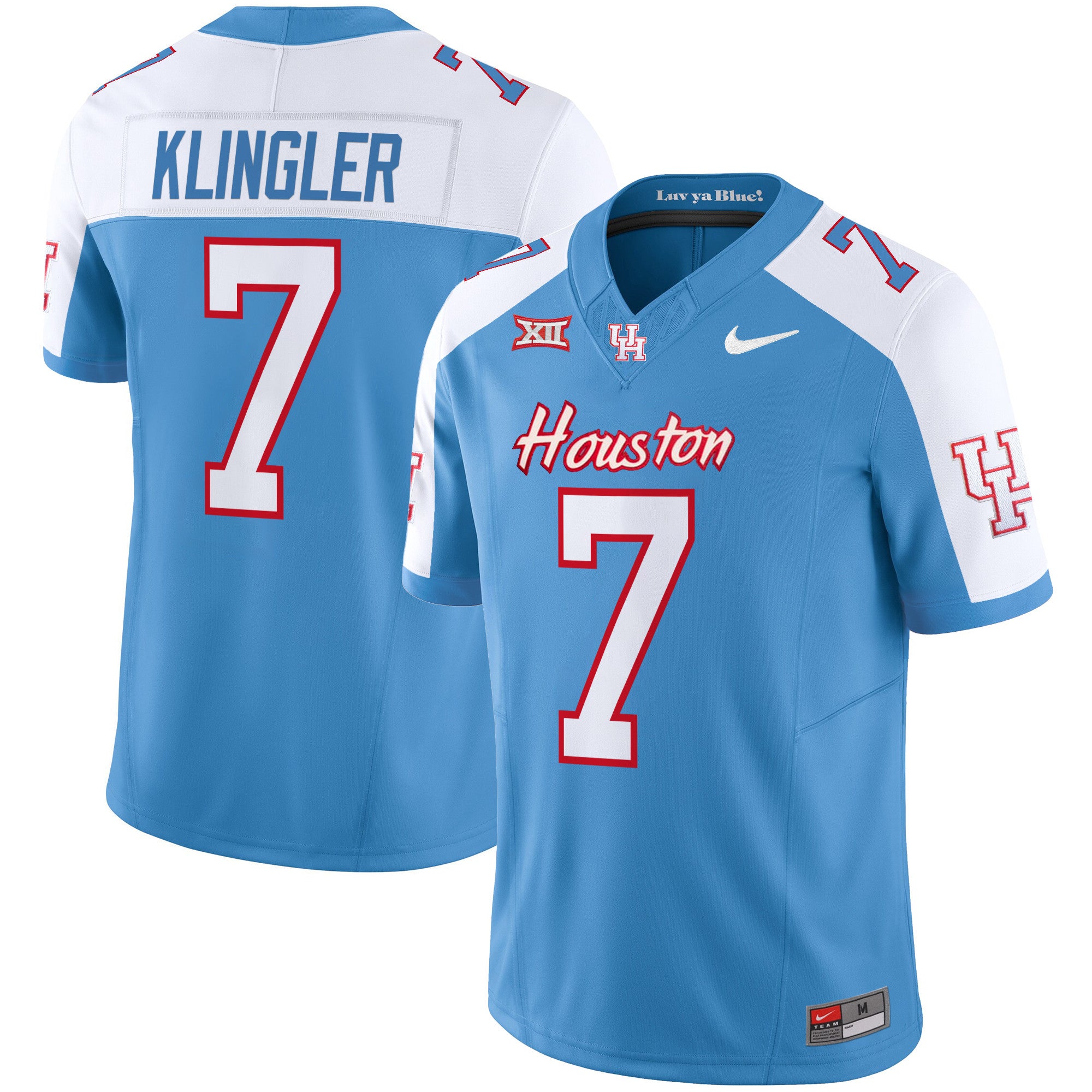 Men's Houston Cougars 2024 Oilers Inspired Vapor Limited Jersey V2 - All Stitched - Alternate, David Klingler
