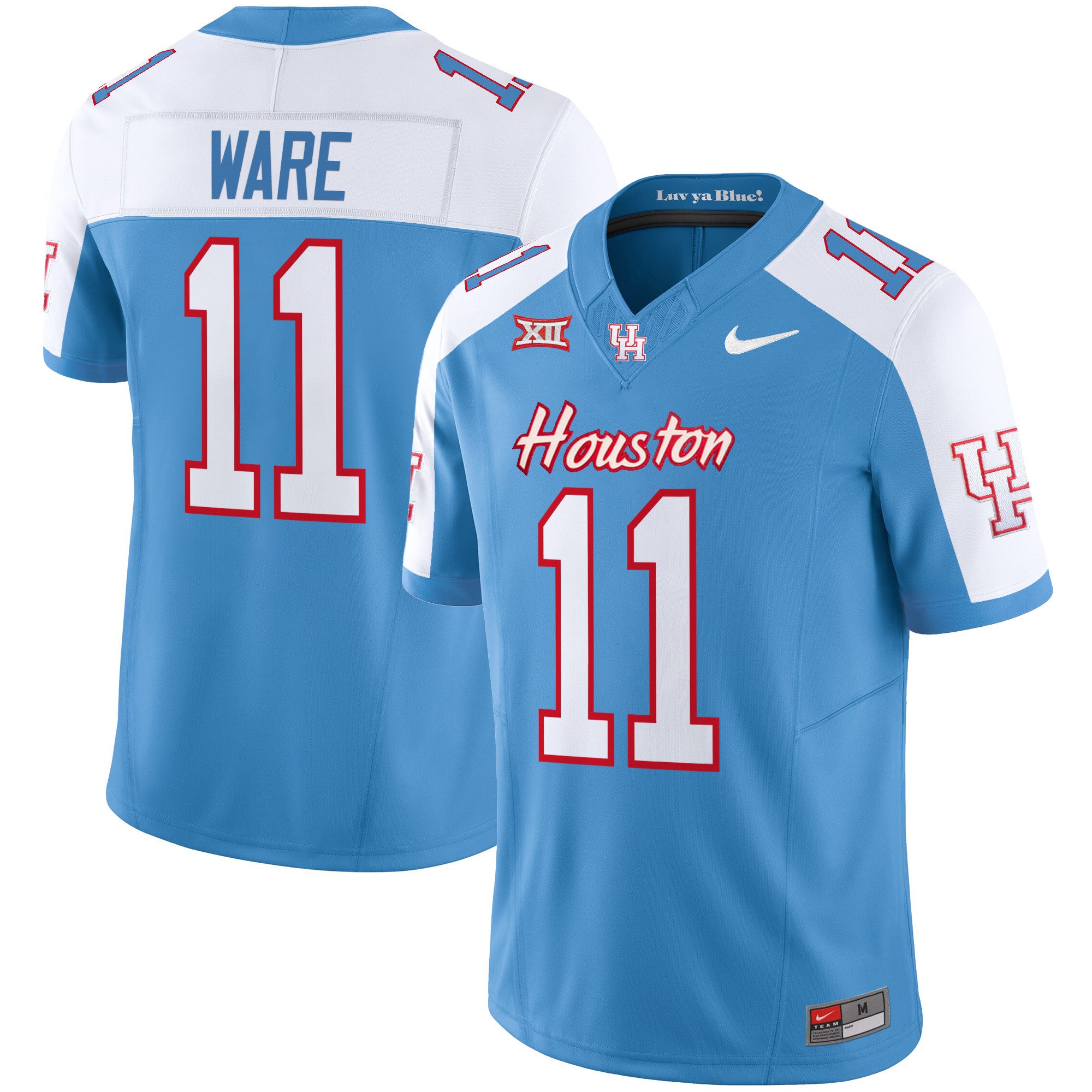 Men's Houston Cougars 2024 Oilers Inspired Vapor Limited Jersey V2 - All Stitched - Alternate, Andre Ware