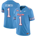 Men's Houston Cougars 2024 Oilers Inspired Vapor Limited Jersey V2 - All Stitched - Light Blue, Donovan Smith