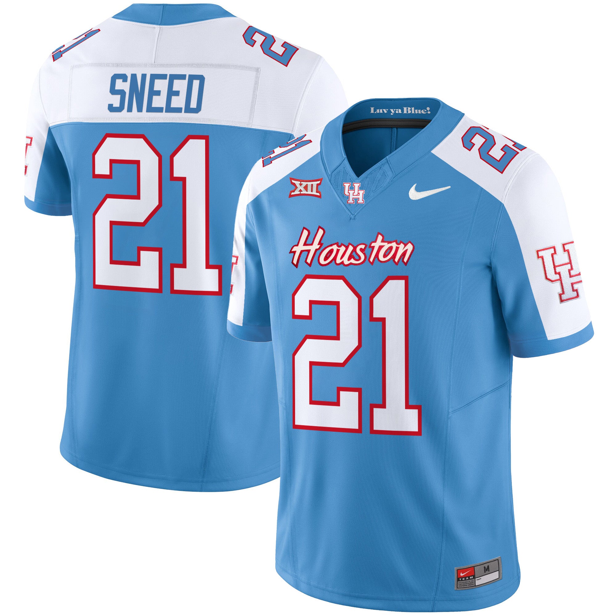 Men's Houston Cougars 2024 Oilers Inspired Vapor Limited Jersey V2 - All Stitched - Alternate, Stacy Sneed