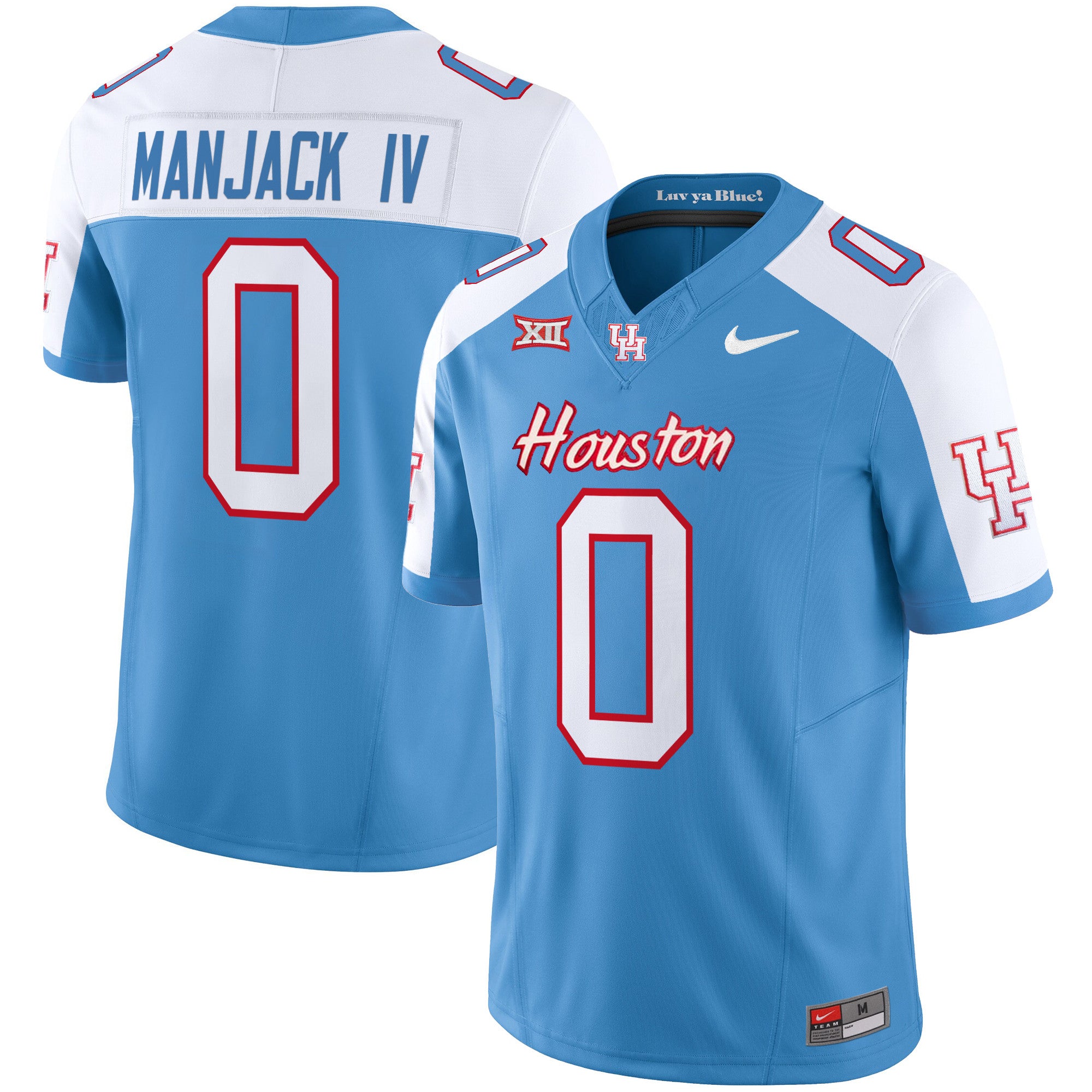 Men's Houston Cougars 2024 Oilers Inspired Vapor Limited Jersey V2 - All Stitched - Alternate, Manjack IV