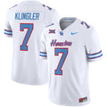 Men's Houston Cougars 2024 Oilers Inspired Vapor Limited Jersey V2 - All Stitched - White, David Klingler