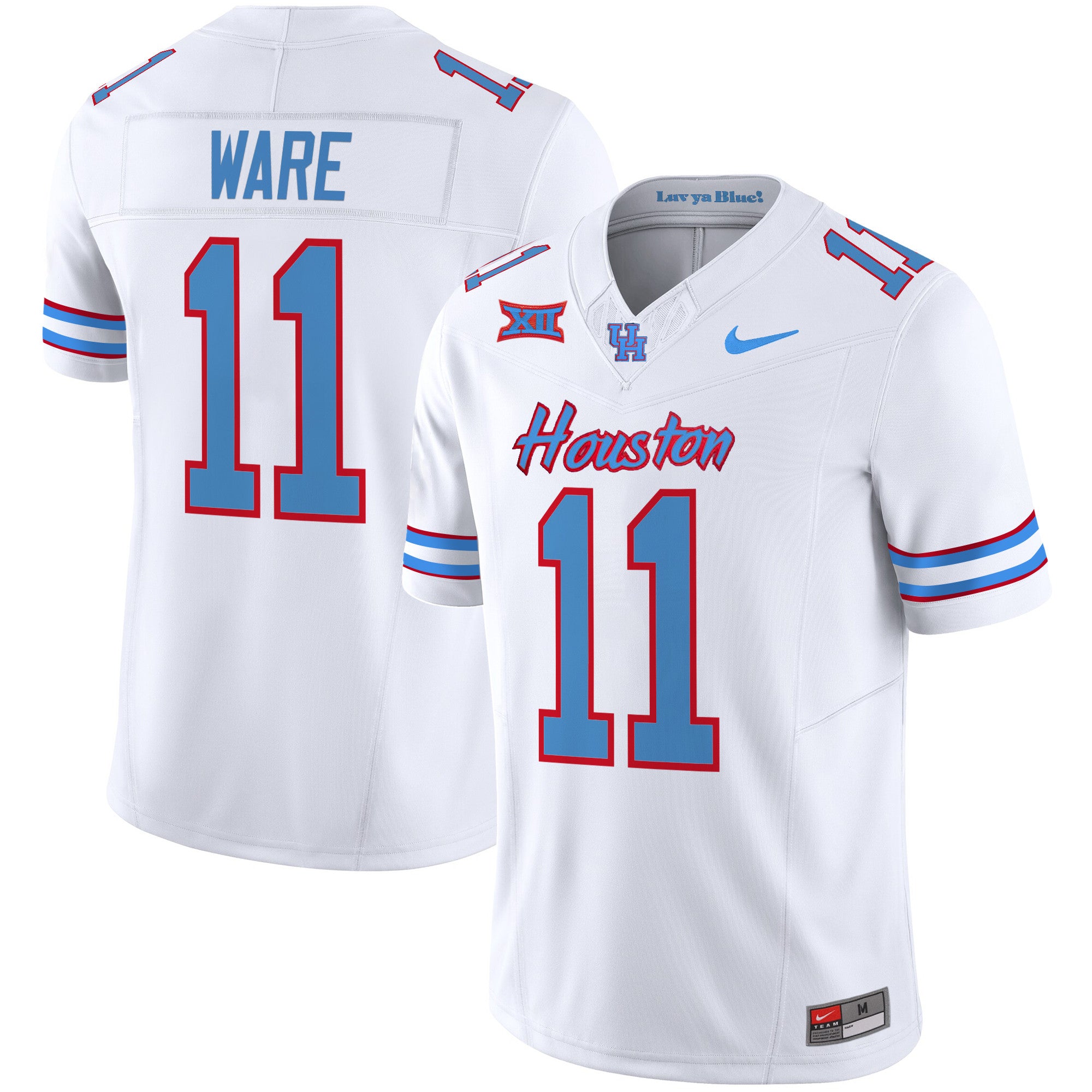 Men's Houston Cougars 2024 Oilers Inspired Vapor Limited Jersey V2 - All Stitched - White, Andre Ware