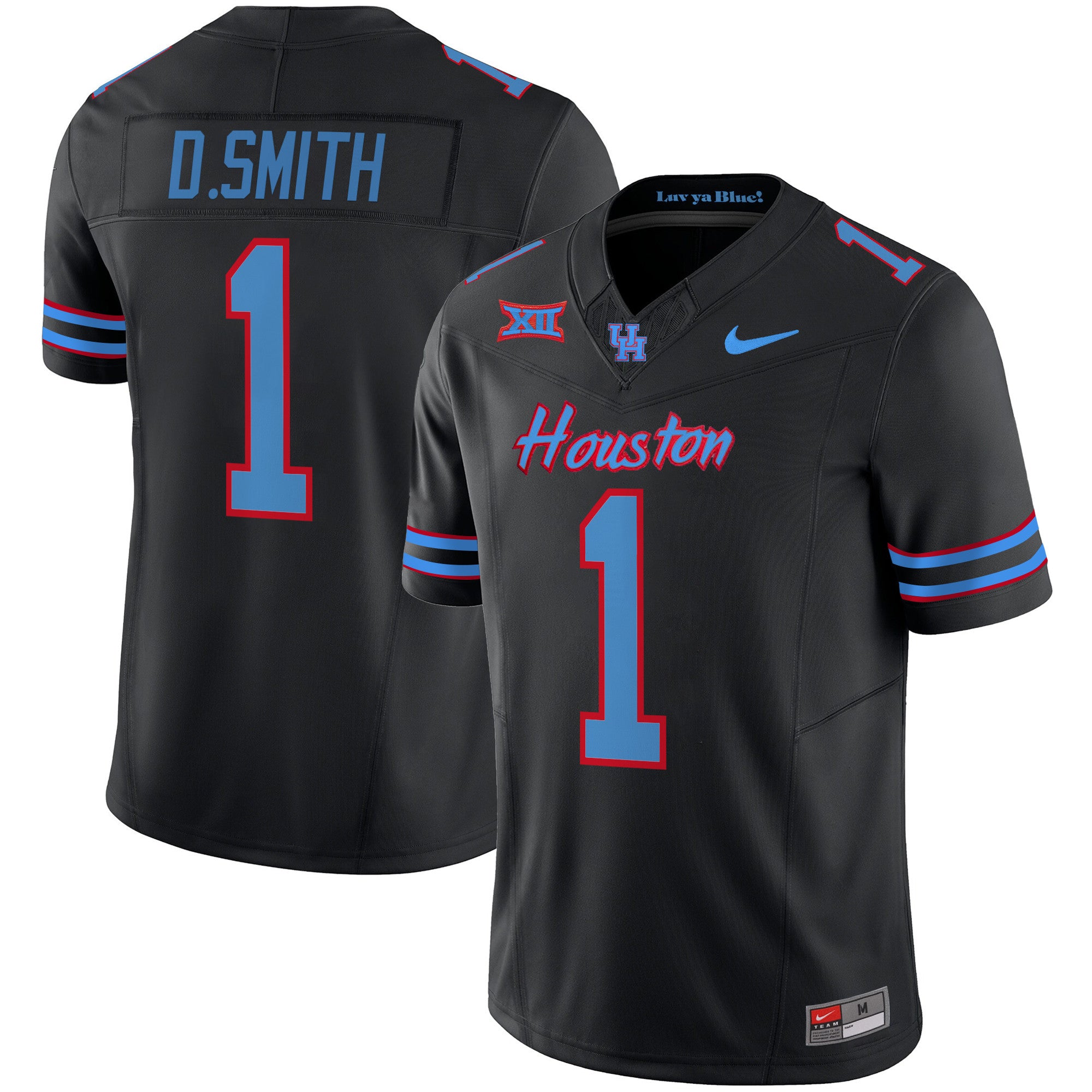 Men's Houston Cougars 2024 Oilers Inspired Vapor Limited Jersey V2 - All Stitched - Black, Donovan Smith
